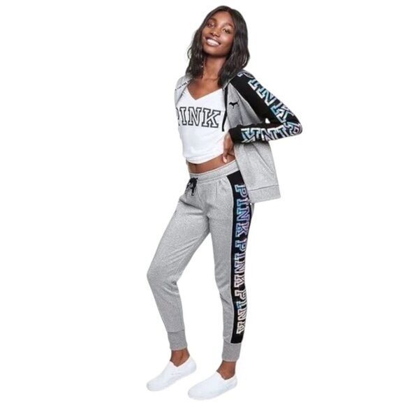 PINK Victoria's Secret Silver Mermaid Bling Jacket & Jogger Set! EUC! - Picture 2 of 10